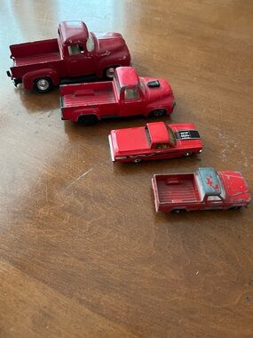 Red Vintage Toy Truck Set - Classic Kids Vehicles